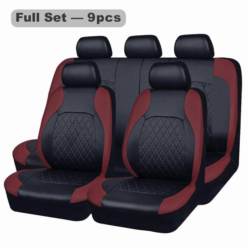 Универсальный кожаный чехол на сиденье автомобиля для пятиместных моделей - Всесезонный, Популярный трансграничный дизайн