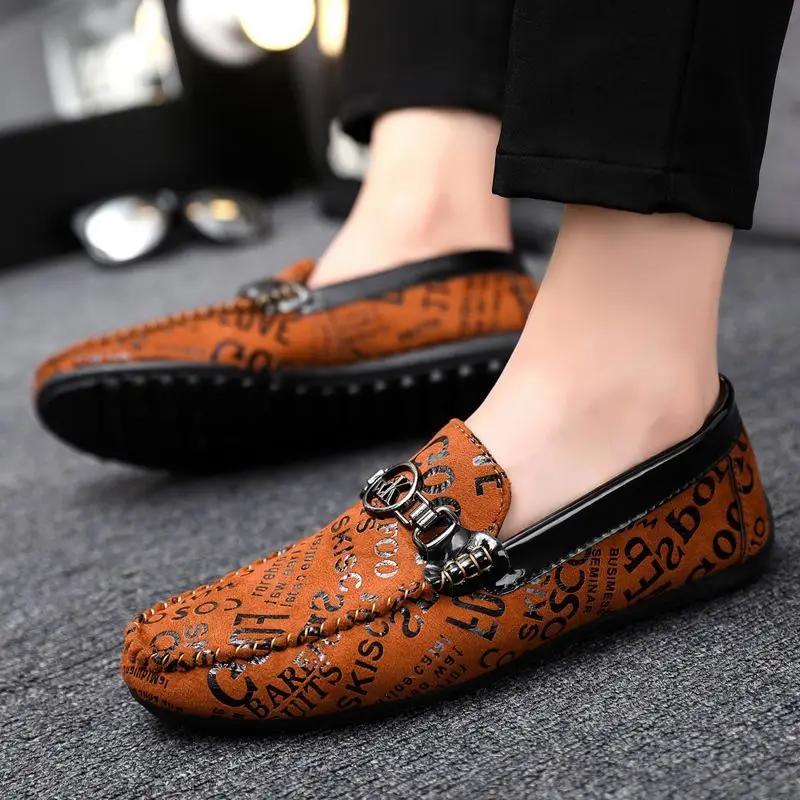 Men's Leather Shoes Non Slip and Waterproof Male Casual Shoe Flat Round Toe Classic Original New In Adults Pu Luxury Sale On