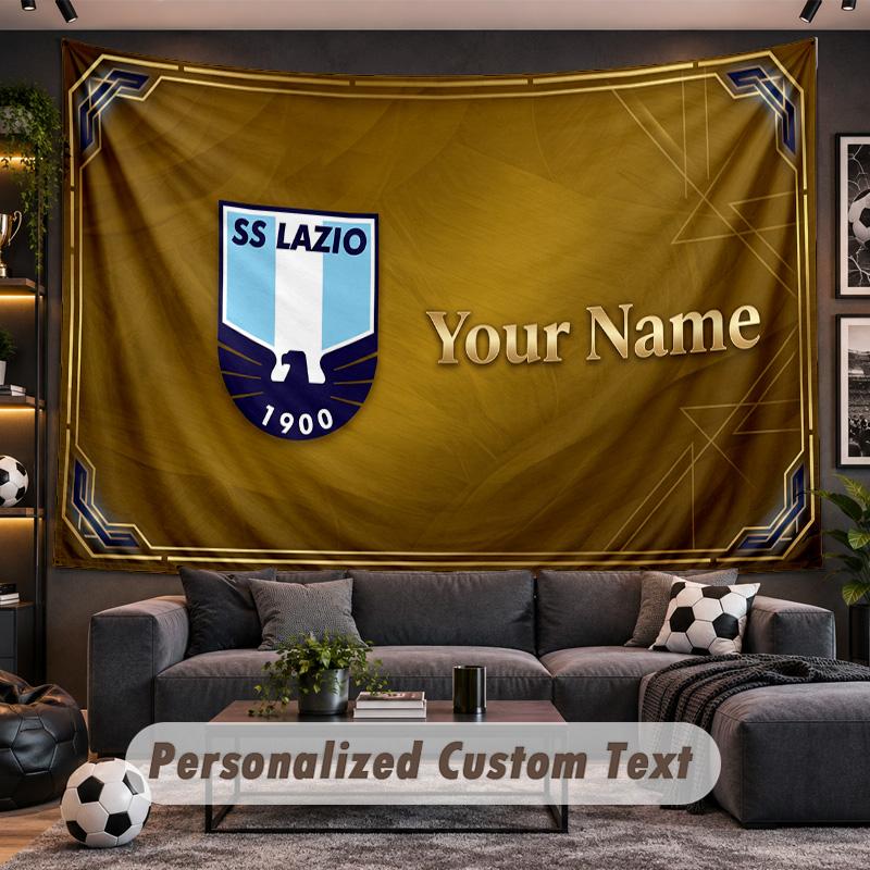 Lazio FC Personalized Tapestry Support Custom Name, Wall Art Home Decoration