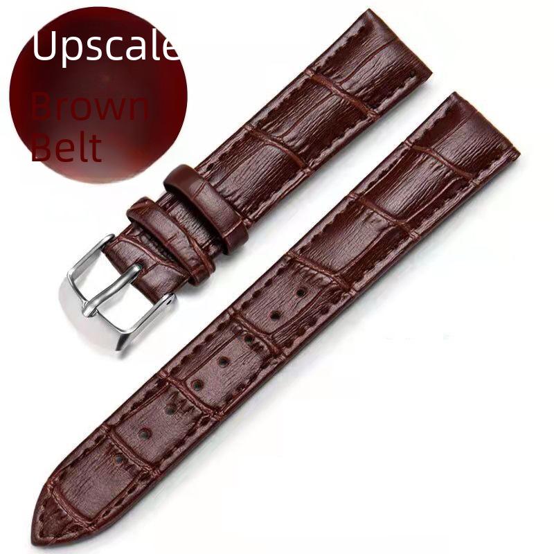 Элегантный ремешок для часов из черно-коричневой кожи: Варианты бамбукового ПУ 12/14/16/18/20 мм