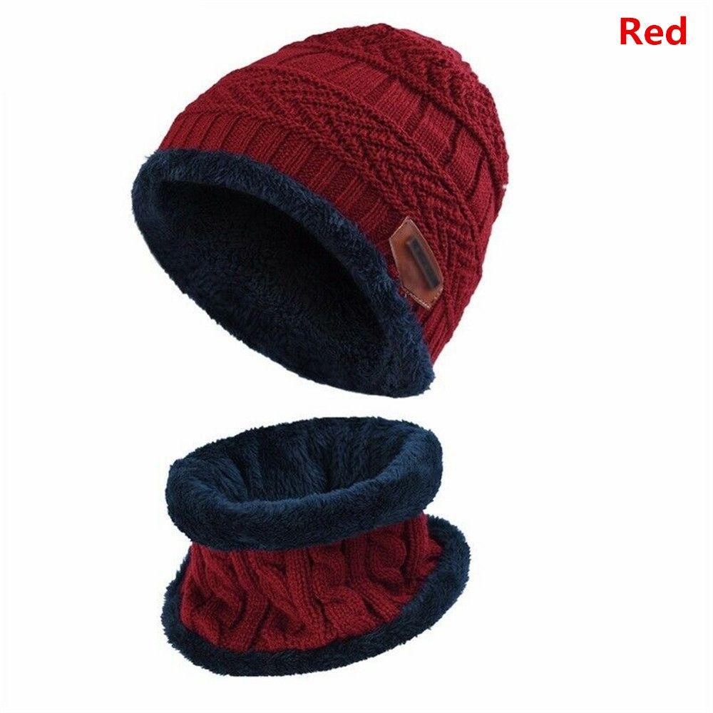 Kids Fleece Soft Balaclava Knitted Hat Neck Scarf Cap Beanie Hat Scarf