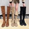 Fashion Winter Woman Over the Knee High Boots Fashion Slip On Long Boots Shoes Ladies Comfort Square Heel Women's Footwear 2024