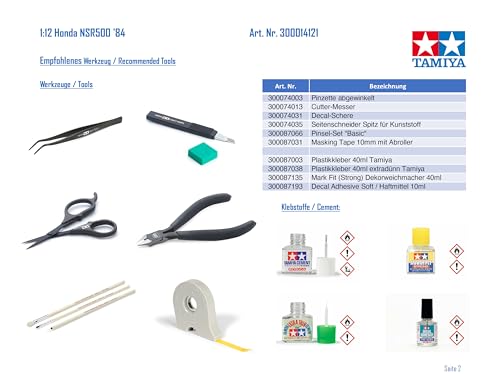 Tamiya 1/12 Motorcycle Series No. 121 Honda NSR 500 1984 Plastic Model 14121