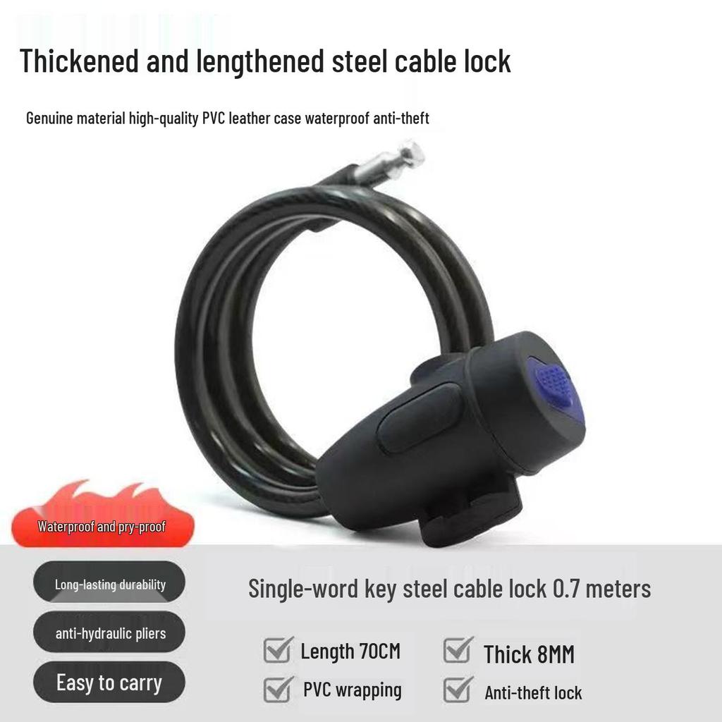 Anti-Theft Steel Cable Bike Lock – Mountain & Fixed Gear Cycling Accessory