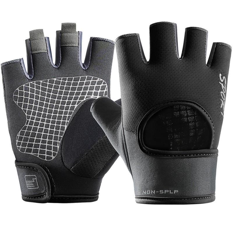 Unisex Half-Finger Gym Gloves With Extended Wrist Support Weightlifting Dumbbell Training Fitness Workouts Breathable