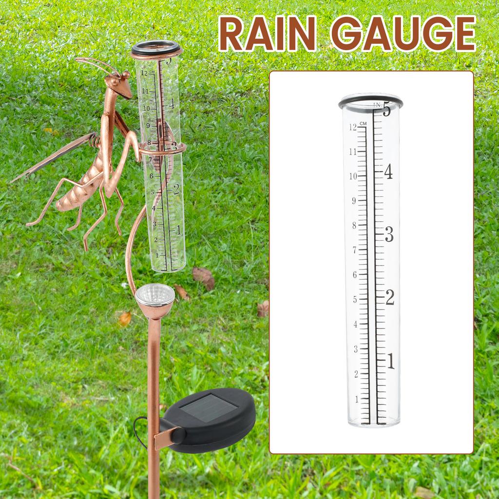Металлическая декоративная метеостанция с солнечной подсветкой, морозостойкая, акриловая, для сада, сбор дождевой воды