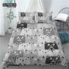 Home Living Luxury 3D Cartoon Cat Print 2/3Pcs Comfortable Duvet Cover PillowCase Bedding Sets Queen and King EU/US/AU Size