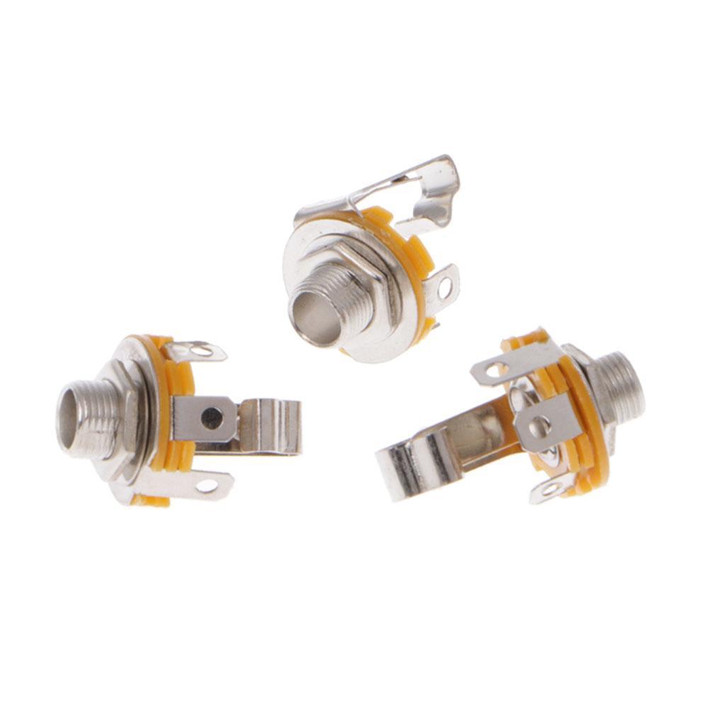 10Pcs 6.35mm / 6.5mm Plug Jack Audio Female Connector TS Panel Mono Panel Chassis Type Mount S Y9R2