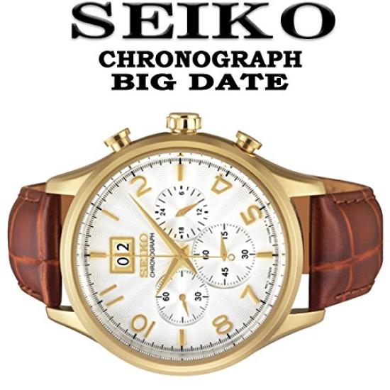 SEIKO Classic 100m Water-Resistant Big Date Chronograph SPC088P1 Men's Watch
