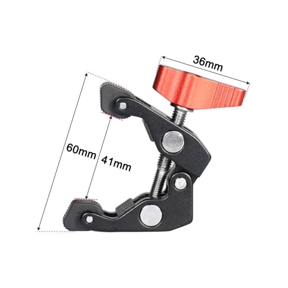 Aluminum Material Crab Clamp 3/8" Hole Magic Arm Clamp Versatile Camera Clamp Camera Mounting