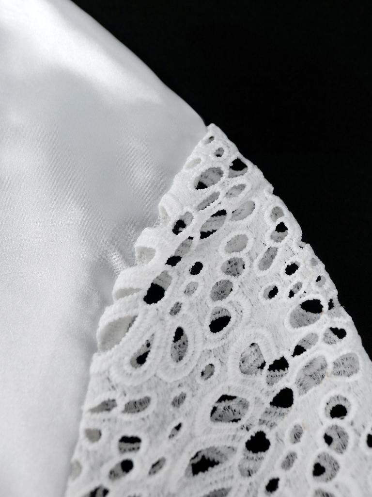 AOMEI Белые повседневные атласные платья для женщин, осенние кружевные лоскутные платья с короткими рукавами, уютные скромные элегантные африканские женские офисные новые платья