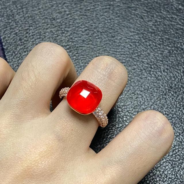 12.6x6 мм классическое кольцо в стиле конфет, кольцо с плоским натуральным розовым кристаллом из циркония для женщин, свадебная вечеринка, модные ювелирные изделия, подарок