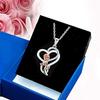 Huitan Fashion Rose Gold Color Rose Flower Pendant Necklace for Women Aesthetic Heart Love Necklace Anniversary Gift New Jewelry