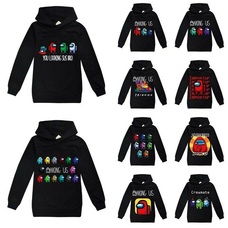 Among Impostor Us Game Kids Hoodie Boys Girls Hooded Sweatshirt Tops Jumper