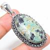 RubyFuchsite Gemstone Handmade 925 Sterling Silver Jewelry Pendant 2.29" H1t90