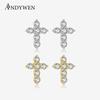 Серьги-крестики из стерлингового серебра 925 пробы, серьги для пирсинга с кубическим цирконием, модные подвески для вечеринок, ювелирные украшения, подарки