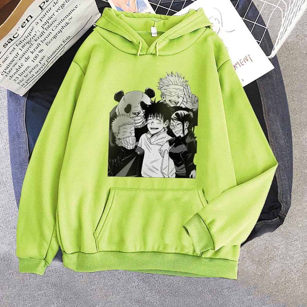 Новые толстовки Harajuku Anime Jujutsu Kaisen Yuta Okkotsu Squad Kawaii Manga Gojo Satoru Panda Harajuku, зимние повседневные мужские толстовки