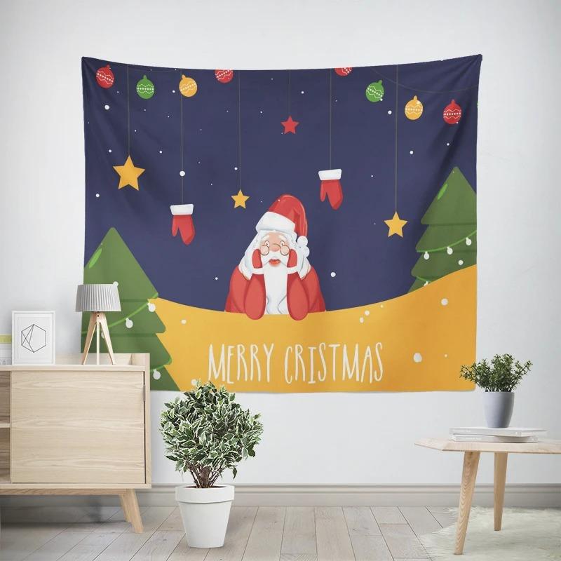 Рождество Новый год Санта-Клаус Подарок Узор Гобелен Гостиная Диван Автомобиль Интерьер Украшения Гобелен