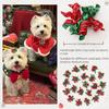 20pcs Curly Christmas Dog Bows Dogs Christmas Hair Bows with Rubber Bands Puppy Grooming Bows for Small Dogs Cats (A#)