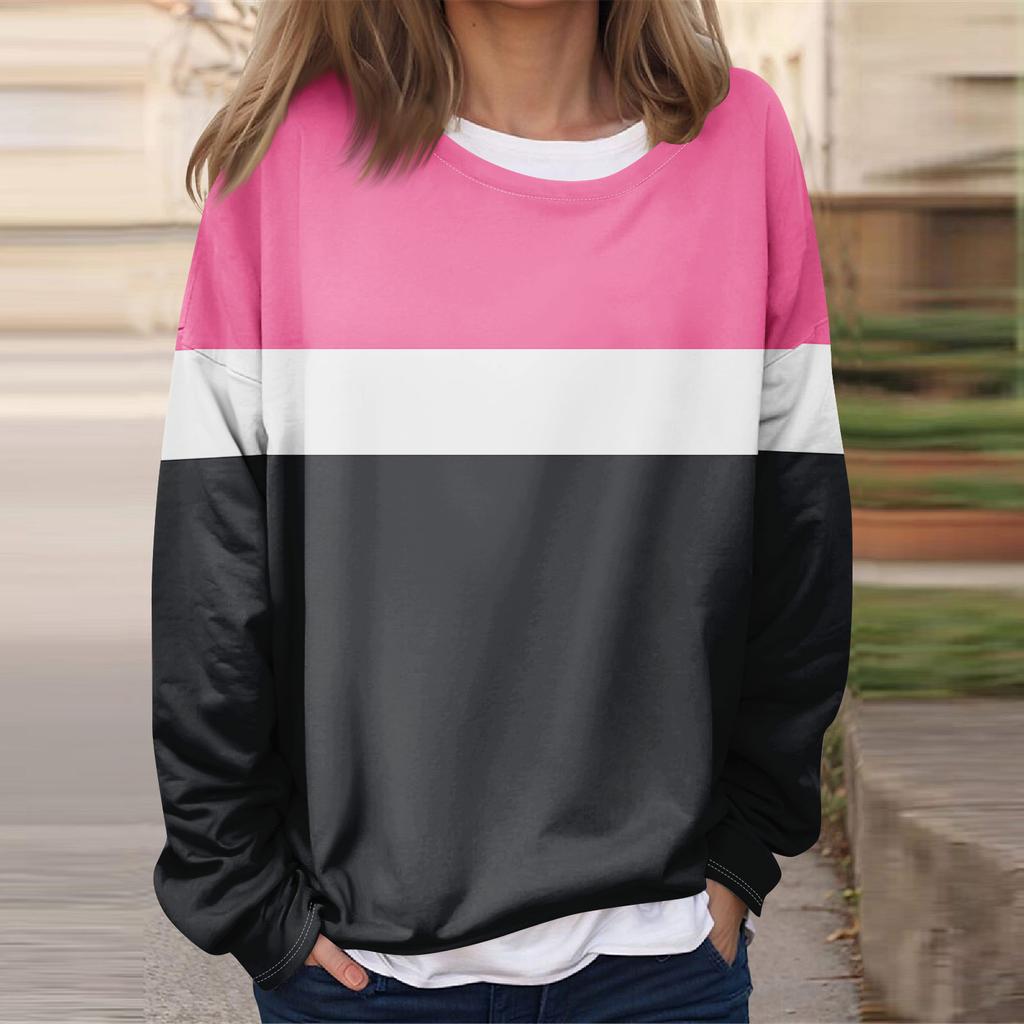 Женская повседневная модная винтажная печатная толстовка с длинным рукавом и круглым вырезом, многослойный пуловер