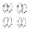 Парные кольца с бантом из страз - Элегантные европейские и американские ювелирные изделия в подарок на День святого Валентина