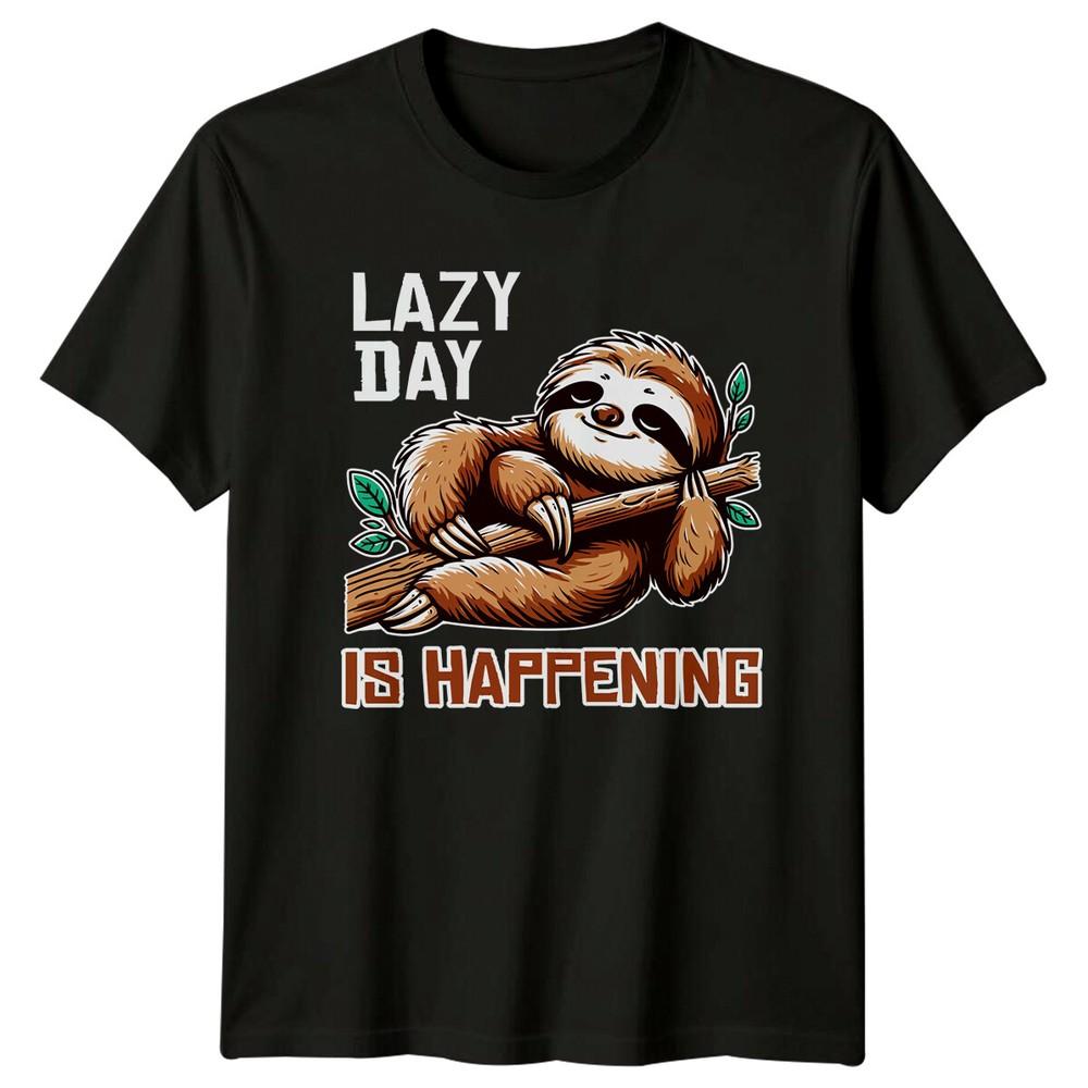 Lazy Day Is Happening Sloth On Branch Funny Animal Pun TShirt Unisex T-Shirt