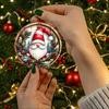 Rustic Santa gnome woodland wreath design Acrylic Christmas Tree Ornament festive home decor holiday gift hanging bauble Christmas party supplies