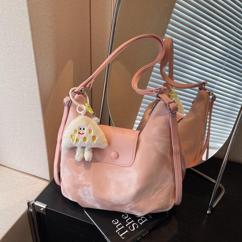 Retro Tote Bag Women's New Autumn and Winter Large-capacity Commuting Shoulder Bag Casual Versatile Double Back Shoulder Bag