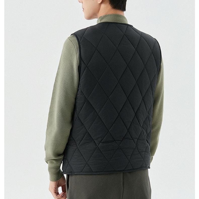 GMXIA Мужской жилет осень-зима плюс флис теплый для молодежи и среднего возраста с внутренним карманом мужской короткий жилет с ромбовидными пуговицами