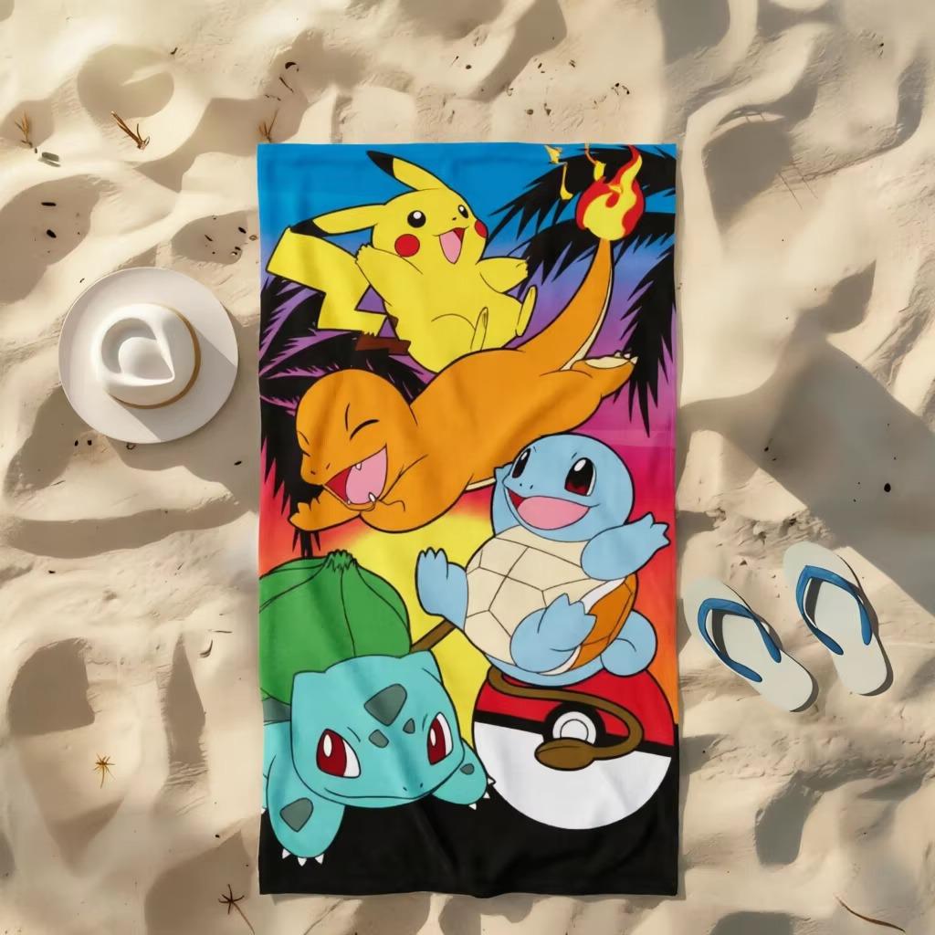 Милое пляжное полотенце P-Pokemon, быстросохнущее, супервпитывающее, многоцелевое для йоги, бассейна, спорта, дома, отличный подарок для друзей