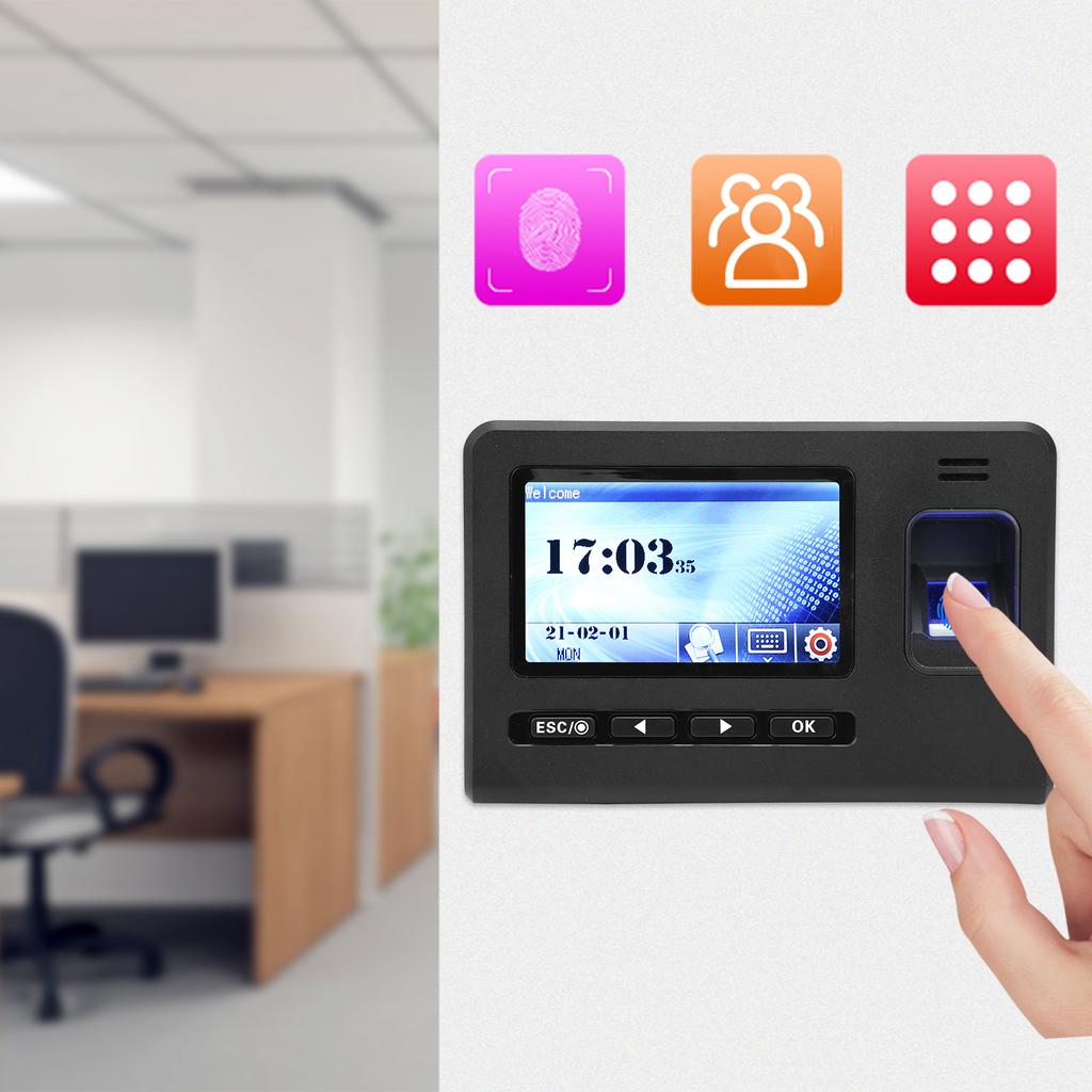 4.3-дюймовый TFT-экран, учет рабочего времени, распознавание отпечатков пальцев, офисные часы, регистратор, независимый