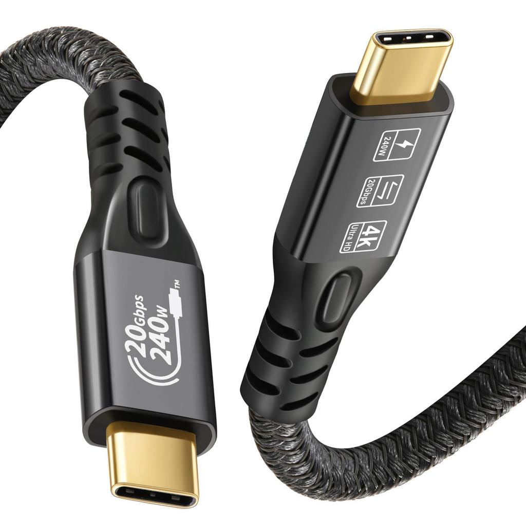 USB-C 240 Вт Быстрая зарядка 20 Гбит/с Кабель для 4K Устройств