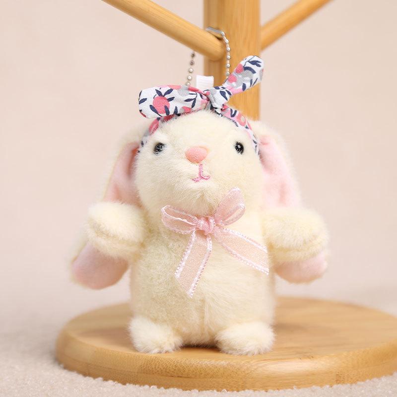 Plush Rabbit Keychain With Ribbon For Girls And Women Gift Accessory