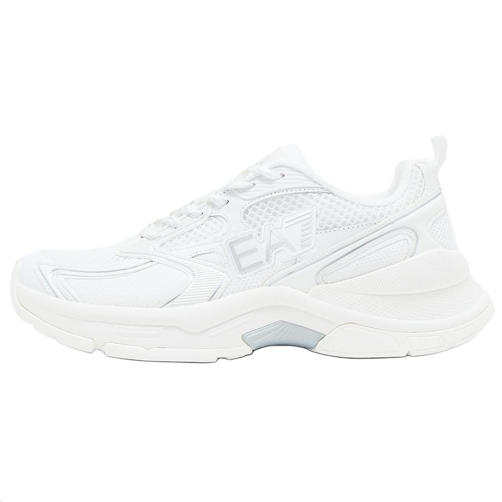 Emporio Armani EA7 Predator Кожаные Кроссовки с Цветовыми Блоками на Толстой Подошве На Шнуровке Низкие Повседневные Унисекс Белый X8X249XK446M0196