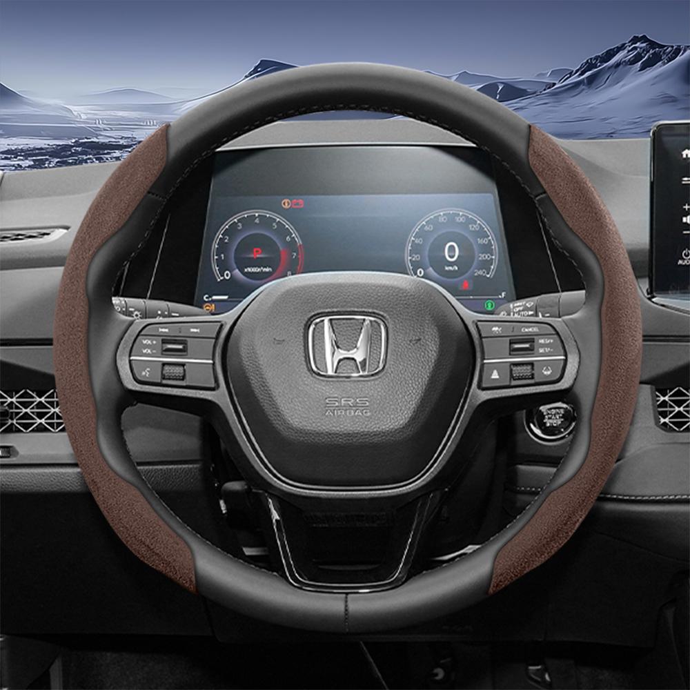 Подходит для Honda Спортивная крышка рулевого колеса из замши с раздельной защелкой для Cr-V Civic Hr-V Zr-V Vezel City Amaze Fit Jazz Accord