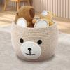 Корзина для хранения 'Медведь' из хлопкового шнура, многоцелевой органайзер для мелочей и игрушек, складной, бытовой подарок, корзина для белья