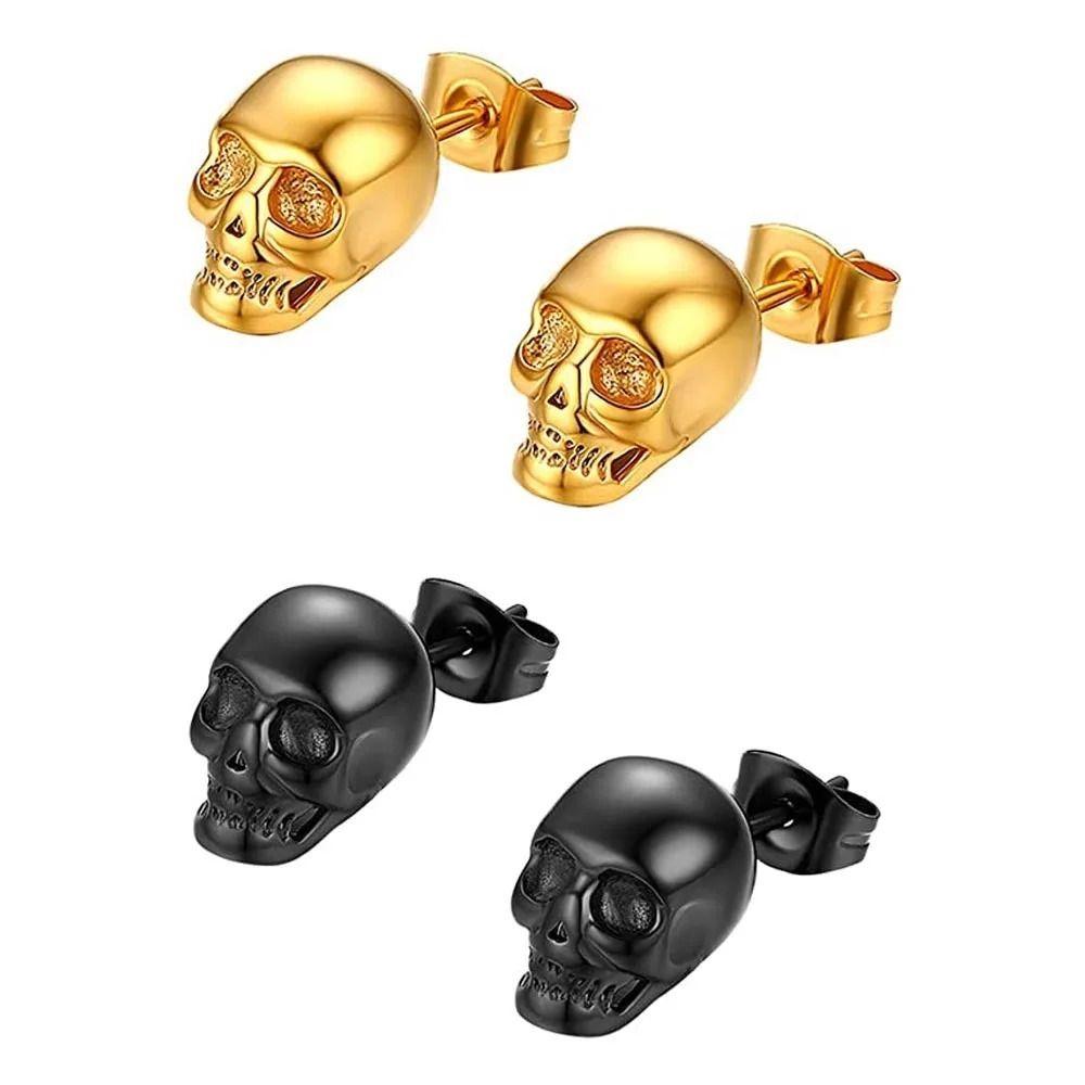 Hiphop Style Skeleton Stud Earrings Creative Mini Ear Clip Personality Earrings Party Earrings