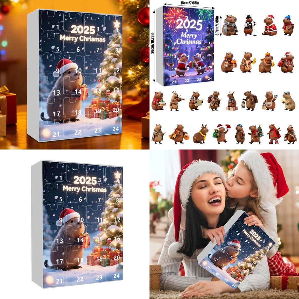Серия «Обратный отсчет до Рождества» Акриловый подвесной календарь из 24 частей для сезонного подарка