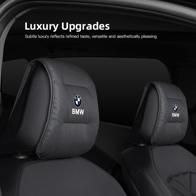 LLIT4 Leather Car Pillowcase Car Accessories Headrest Cover For BMW F30 F10 E90 F20 E46 Anti Fouling Decoration Pillowcase keychain