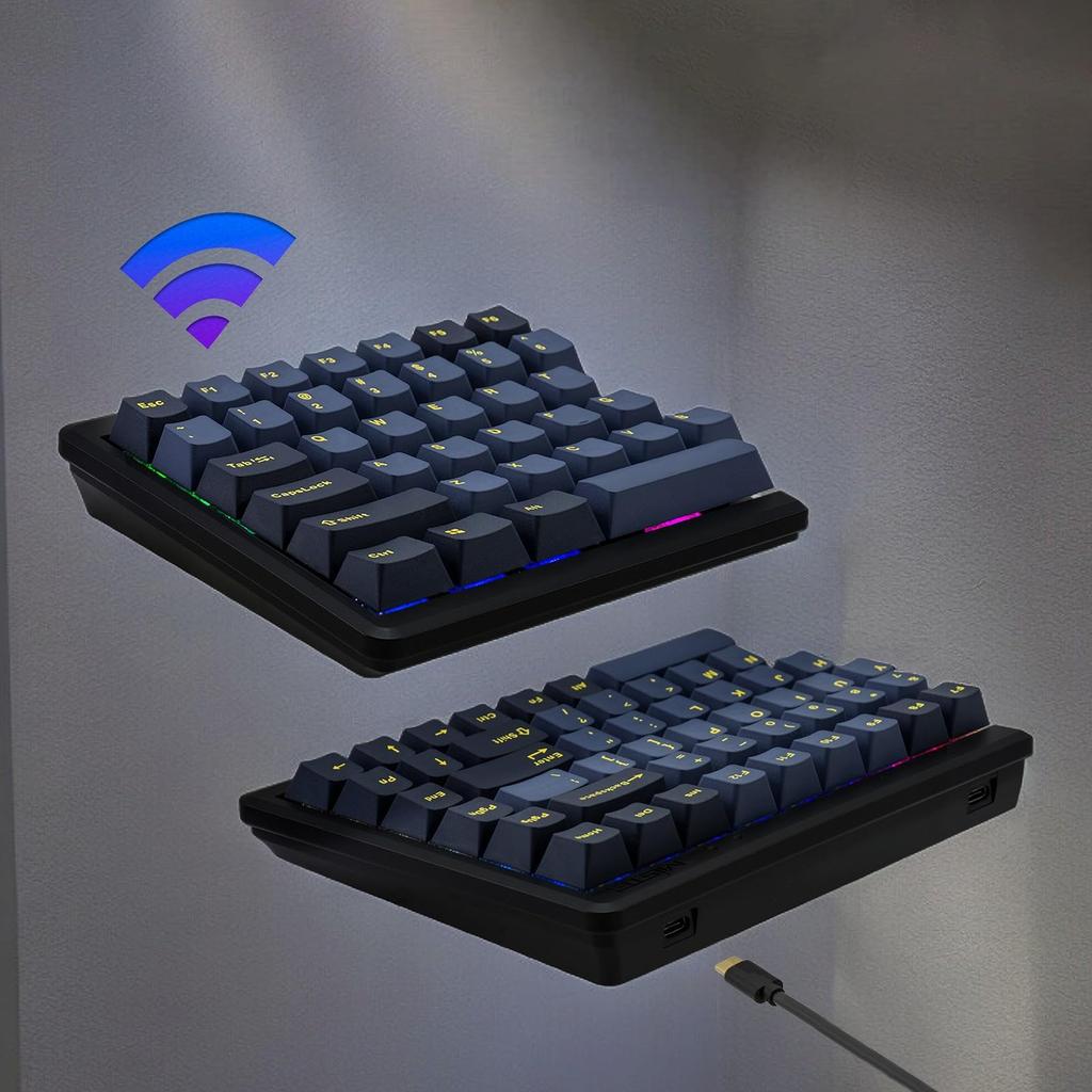 BAROCCO MiSTEL MD770 RGB BT Red Split or Bluetooth 85 PBT Yellow MX Cherry RGB Macro Hz Polling and Media Key Support Japanese Distributor (English