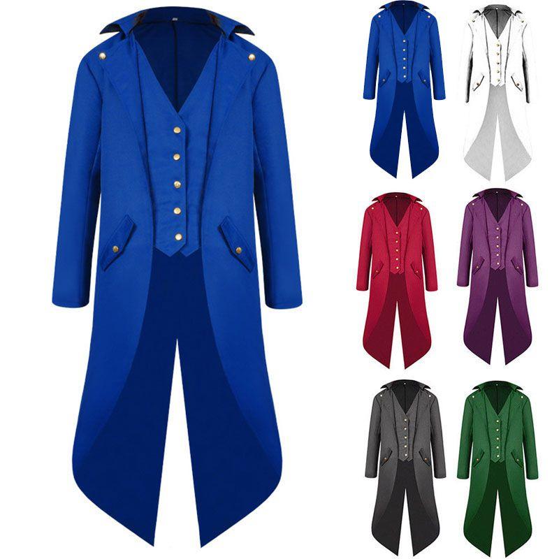 Роскошное пальто в викторианском стиле для мужчин с изысканным корсетным стилем и застежкой на пуговицы спереди