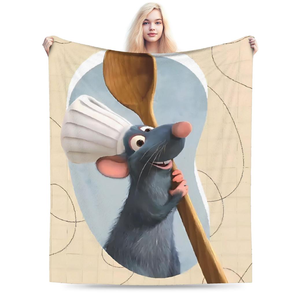 Cute Ratatouille Plush Blankets Girls Boys Flannel Bedding Throws For Couch Chair Super Warm Quality Bedspread