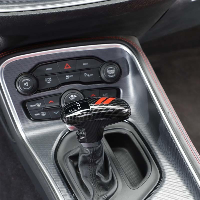 Gear Shift Panel Cover For Dodge Charger Gear Lever Protective Sticker For Dodge Challenger 2015 Up For Durango 2018 Up ABS Carbon Fiber Accessories