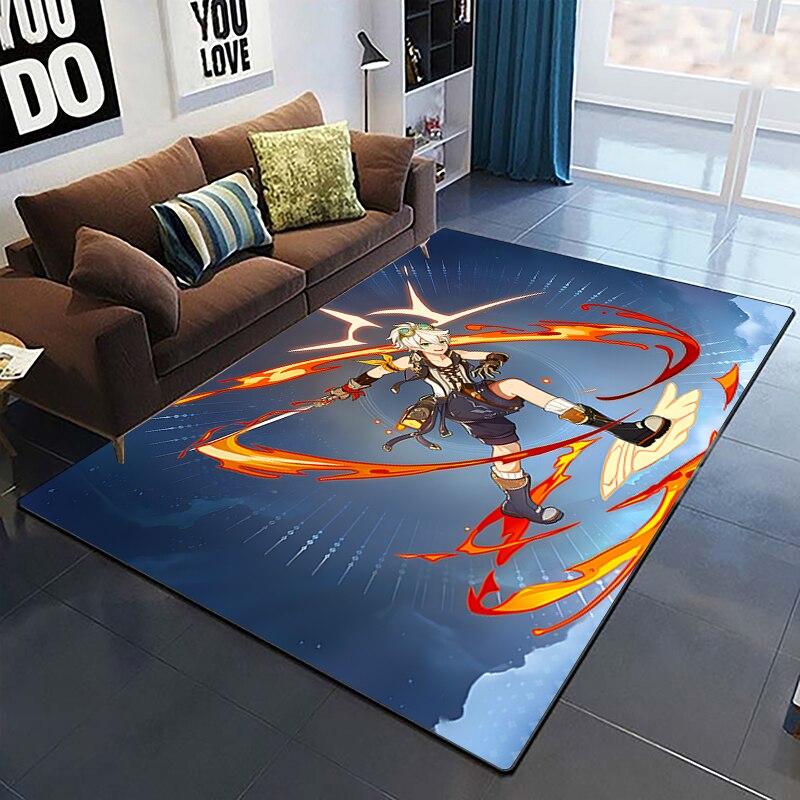 Genshin Impact Carpets Living Room Decoration Bedroom Parlor Tea Table Area Rug Mat Soft Flannel Large Rugs and Baby Gift Carpet