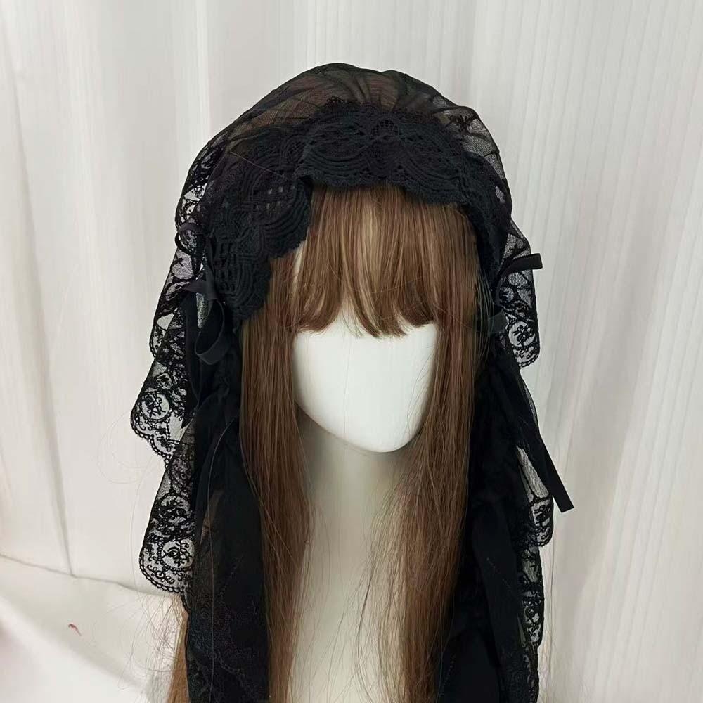 Black / White Lace Bow Hair Band Gothic Style Lolita Girls Headband Lolita Headwear Party