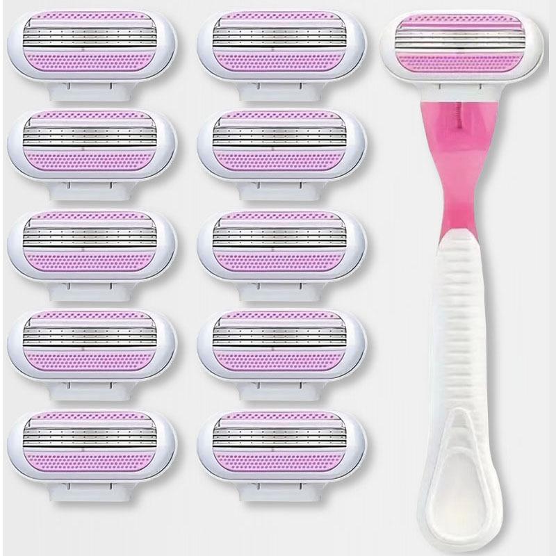 Трехслойная женская ручная бритва для тела, подмышек и лобковых волос