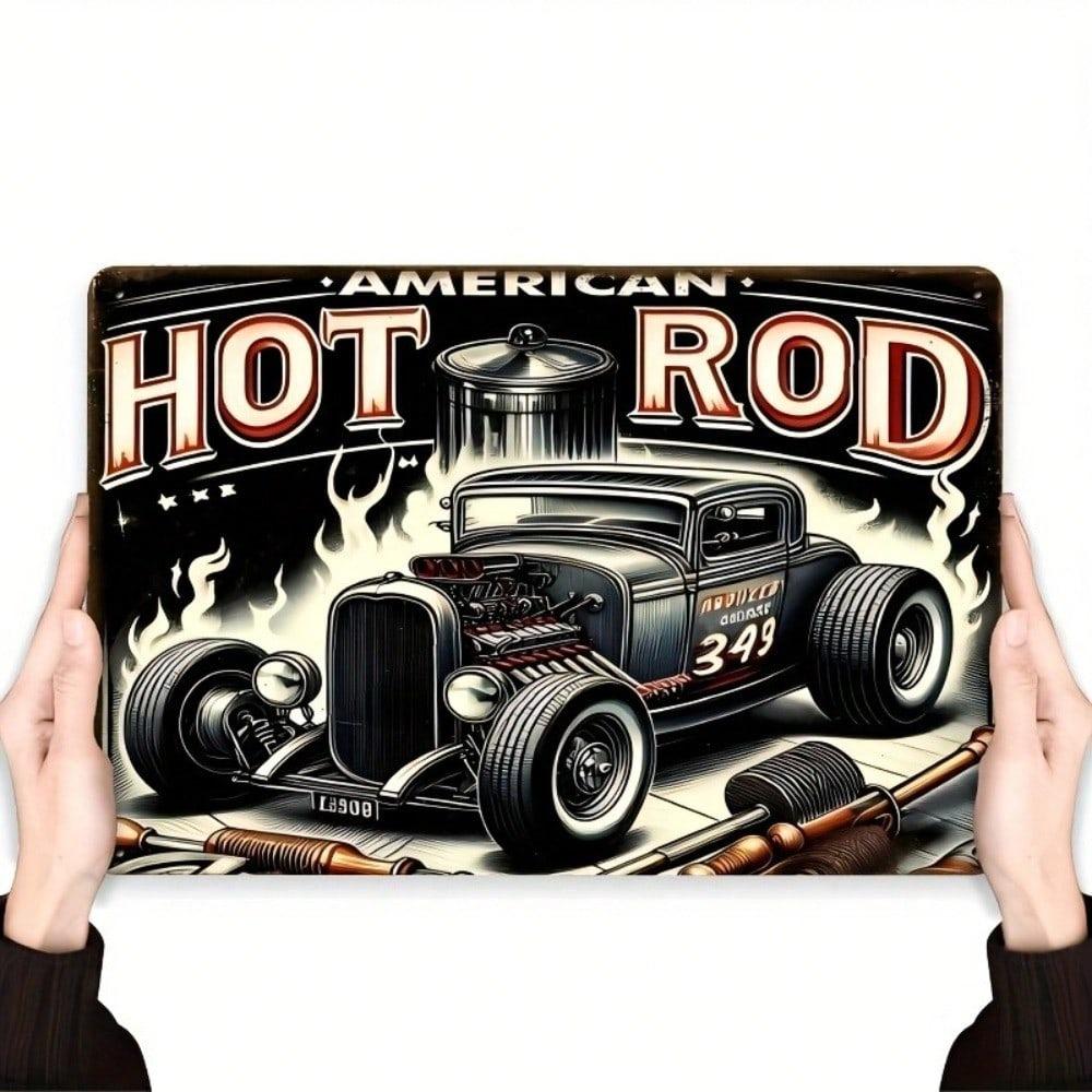 Ретро Хо hot rod Жестяная табличка Винтажный Американский Автомобиль Мотоцикл Настенное Искусство Декор для Гаража 8x12 Дюймов