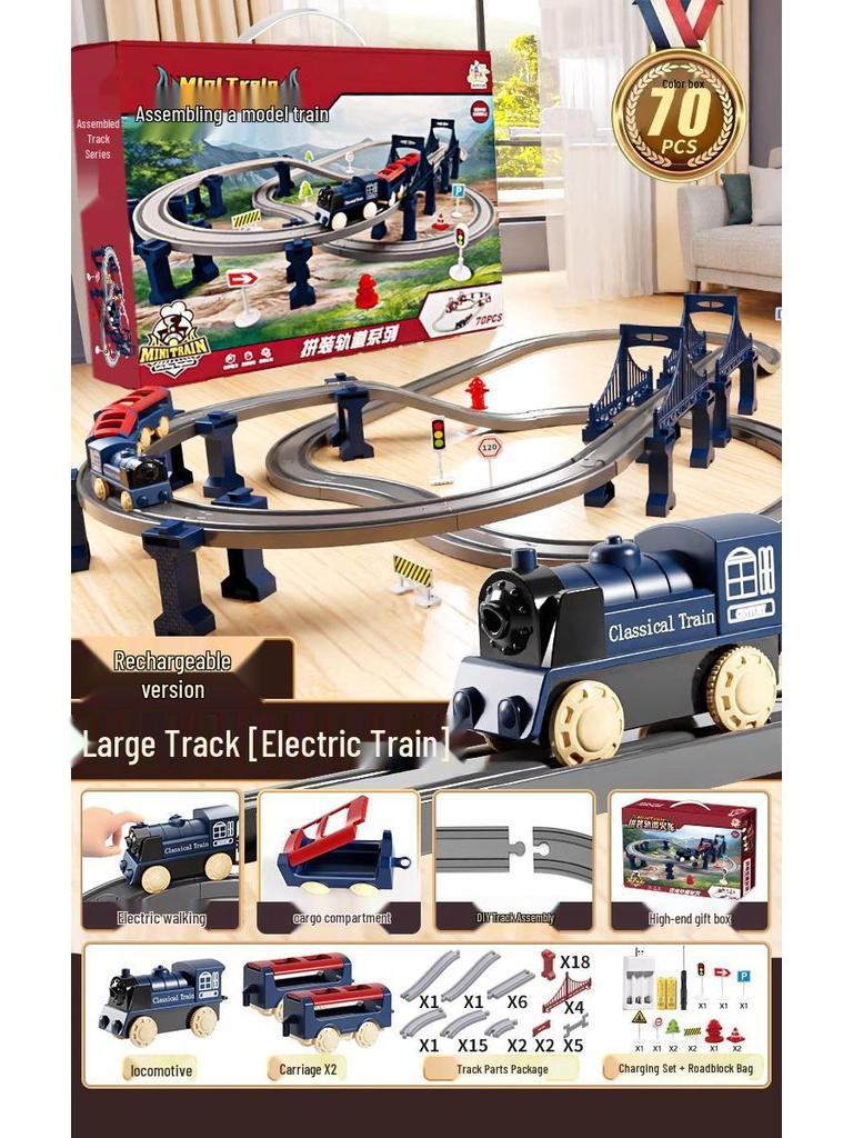 Набор электрического высокоскоростного поезда для детей – Развивающая игрушка с моделью железной дороги, Идеальный подарок на день рождения.