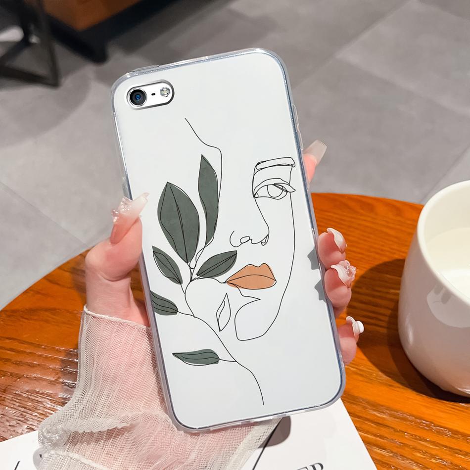 Для iPhone 4 5 5S 6 Plus Чехол для телефона Чернильная живопись Мягкая прозрачная силиконовая задняя крышка Для Apple iphone4 iphone5 5 S iphone6 6+ Funda