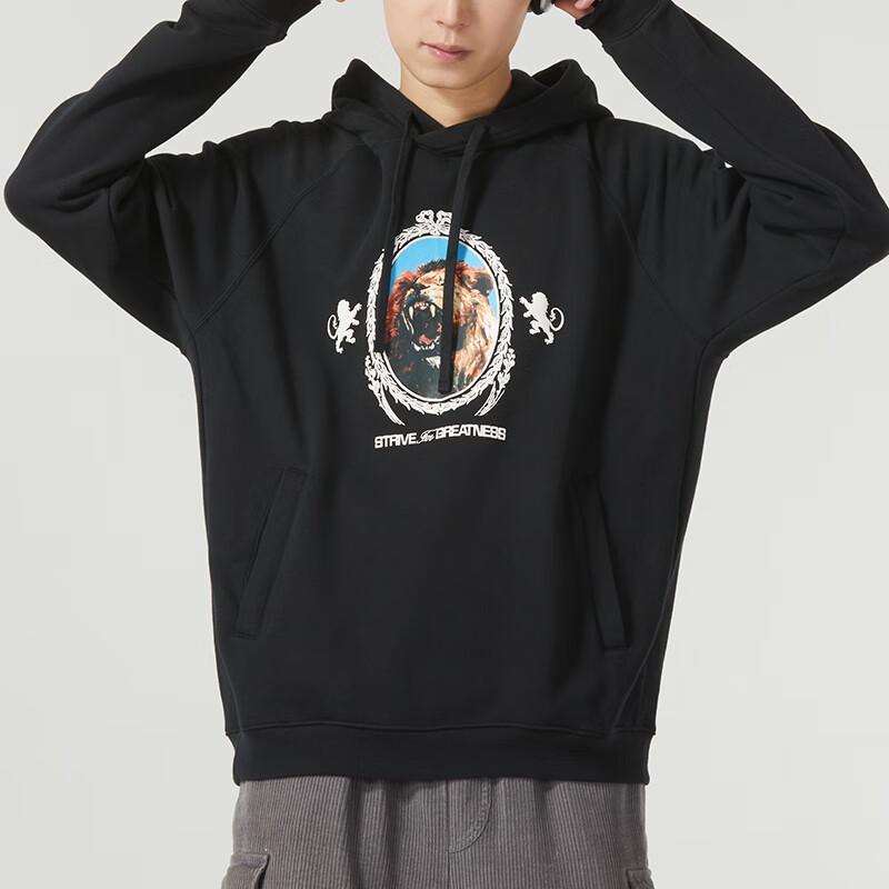 Nike Animal Print Casual Pullover Hoodie Men Tops Black FB7124-010